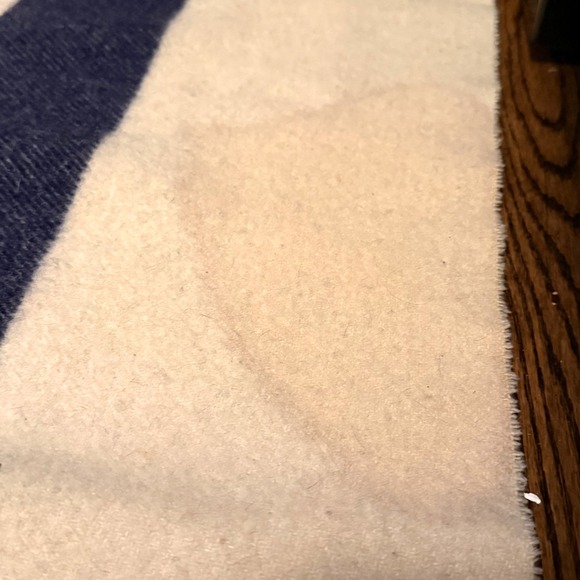 Vintage Hudson Bay 8 Point Wool Blanket Gold Tag King Striped 97" x 93" - Stains - Picture 8 of 9